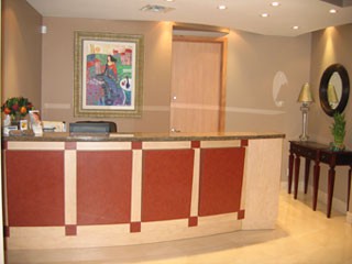 Front desk of {PRACTICE_NAME}