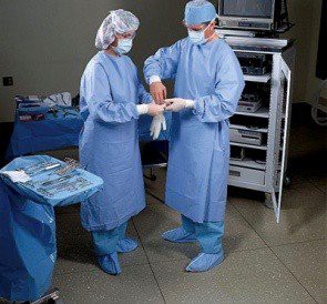 Dental staff wearing full PPE